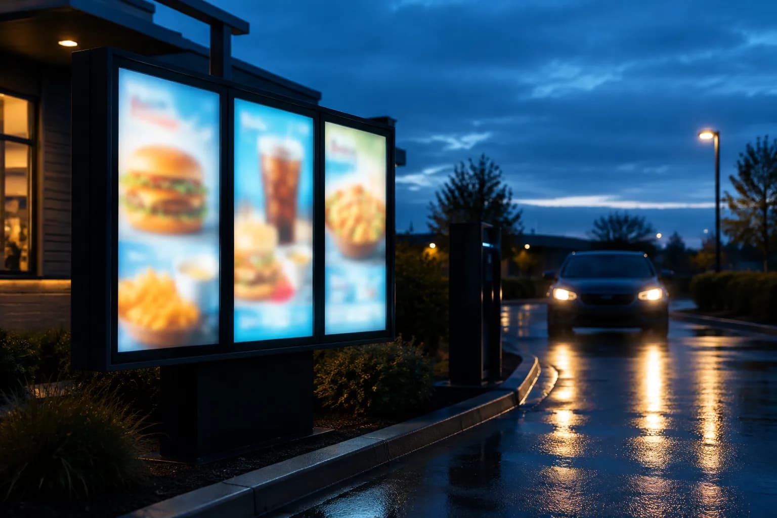 Outdoor drive-thru menu display